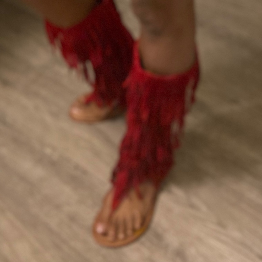 Fringe boot sandles